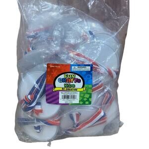 24 New Fun Crafts for Kids USA Fillable Plastic Circle Award Ribbon Necklaces